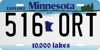 MN license plate 516ORT