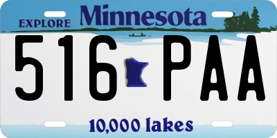 MN license plate 516PAA