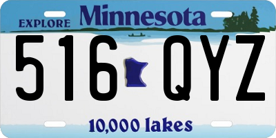 MN license plate 516QYZ