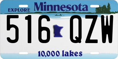 MN license plate 516QZW