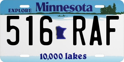 MN license plate 516RAF