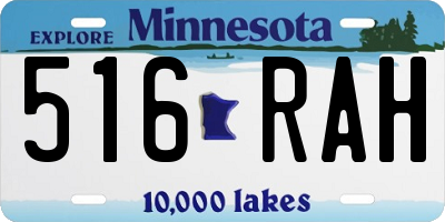 MN license plate 516RAH