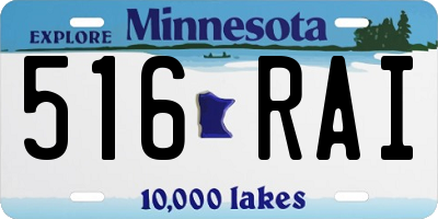 MN license plate 516RAI