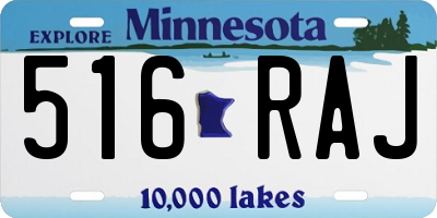 MN license plate 516RAJ