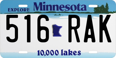 MN license plate 516RAK