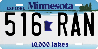 MN license plate 516RAN