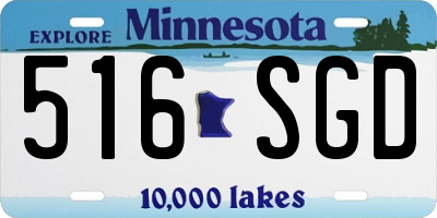 MN license plate 516SGD