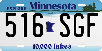 MN license plate 516SGF