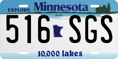 MN license plate 516SGS