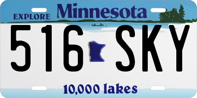 MN license plate 516SKY