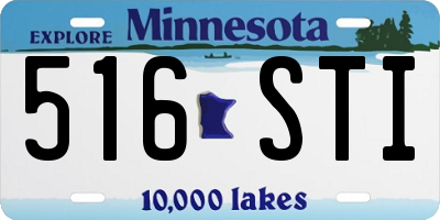 MN license plate 516STI