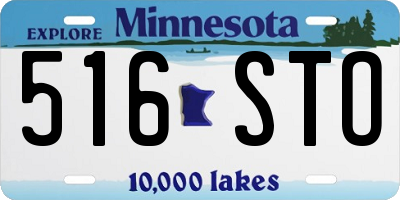 MN license plate 516STO