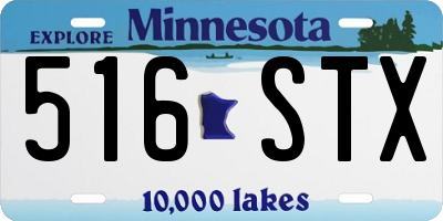 MN license plate 516STX