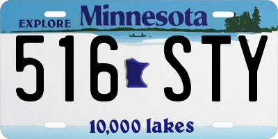 MN license plate 516STY