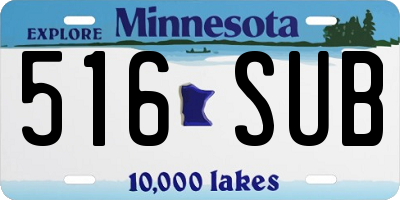 MN license plate 516SUB