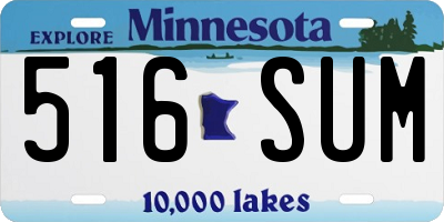 MN license plate 516SUM