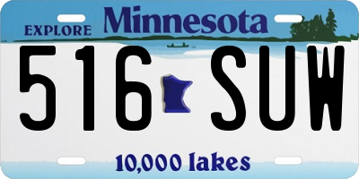 MN license plate 516SUW