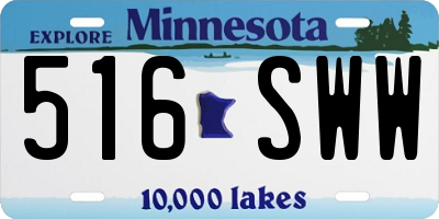 MN license plate 516SWW
