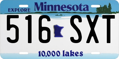 MN license plate 516SXT