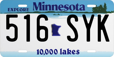 MN license plate 516SYK