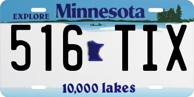 MN license plate 516TIX