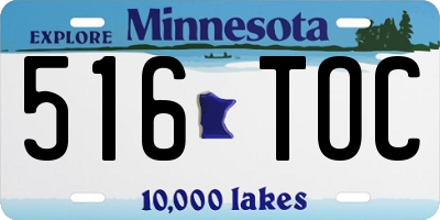 MN license plate 516TOC
