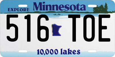 MN license plate 516TOE