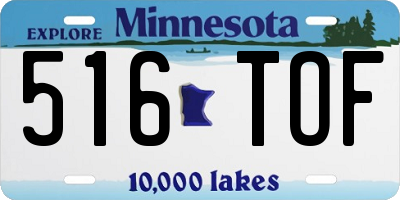 MN license plate 516TOF