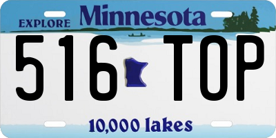 MN license plate 516TOP