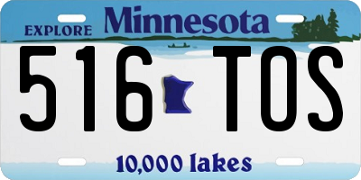 MN license plate 516TOS
