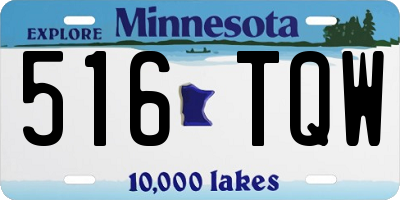 MN license plate 516TQW