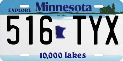 MN license plate 516TYX