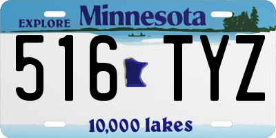 MN license plate 516TYZ