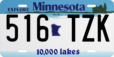 MN license plate 516TZK