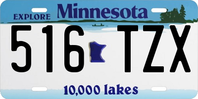 MN license plate 516TZX