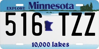 MN license plate 516TZZ