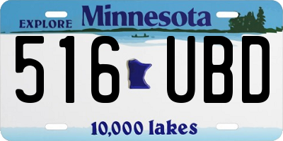 MN license plate 516UBD