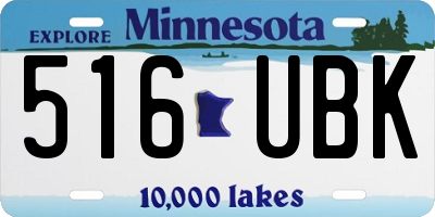 MN license plate 516UBK