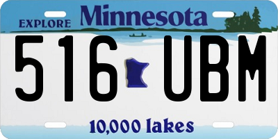 MN license plate 516UBM