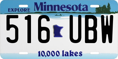 MN license plate 516UBW