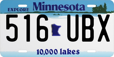 MN license plate 516UBX