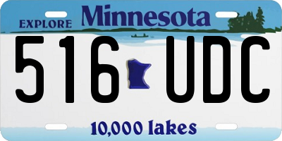 MN license plate 516UDC