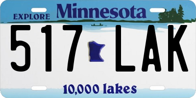 MN license plate 517LAK