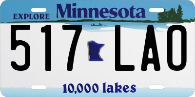 MN license plate 517LAO