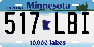 MN license plate 517LBI