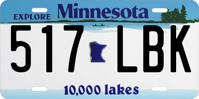 MN license plate 517LBK