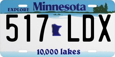 MN license plate 517LDX