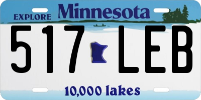 MN license plate 517LEB