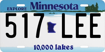 MN license plate 517LEE