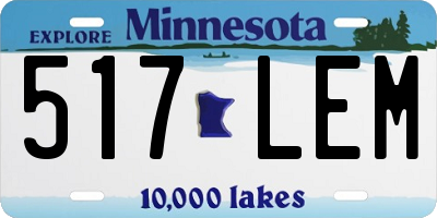 MN license plate 517LEM